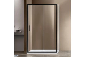 Душевой уголок Vincea Garda 150х90 профиль черный стекло прозрачное 