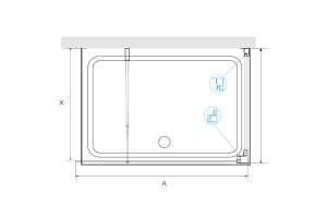 Душевой уголок Rgw Walk in 100x90 чёрный стекло прозрачное - 2