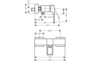 Смеситель Hansgrohe Metropol 74560000 для душа - 2