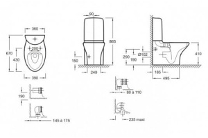 Чаша для унитаза-компакта Jacob Delafon Nouvelle Vague UJK102-00 - 2