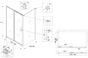 Душевой уголок Veconi Rovigo RV-072 110x100 профиль хром (RV072-110100-01-C4) - 3
