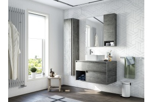 Тумба с раковиной STWORKI Карлстад 90 дуб рошелье, монте тиберио, с отверстием для смесителя в столешнице - 3