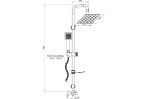 Душевая стойка GPD черный матовый - 2