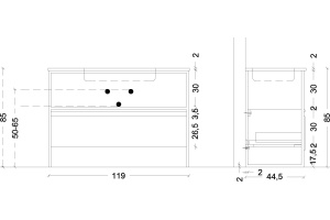 Консоль под раковину Armadi Art Loft 120 черный - 3