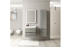 TECHNO Шкаф подвесной, фасады асимметричные, Сосна 400x300x1600, AM-Techno-1600-AC-SO-LW635-R