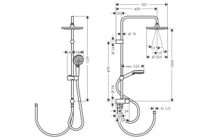 Душевая стойка Hansgrohe Vernis Blend Showerpipe 200 1jet Reno EcoSmart черный матовый - 2