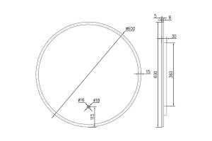 Зеркало Excellent Lumiro 60 белое матовое с подсветкой - 3