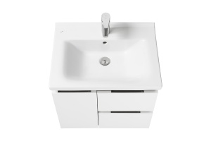 Тумба с раковиной Aquaton Рене 60 белый-темное дерево - 2