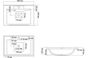 Мебельная раковина Stella Polar Комфорт 70 белый - 3