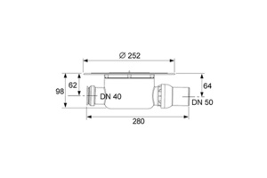 TECE трап низкий сантехнический с декоративной решеткой 