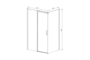 Душевой уголок Vincea Dice 110х80 профиль черный стекло прозрачное - 3