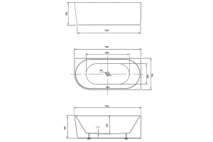 Акриловая ванна Vincea 150х75 белая правая - 3