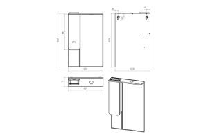 Зеркало-шкаф Misty Чегет 65 левое белое глянцевое - 3