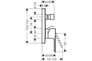 Смеситель для ванны с душем Hansgrohe Vernis Shape хром - 2