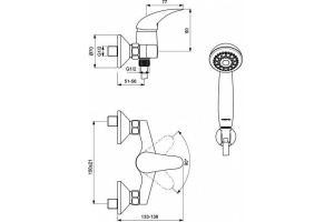 Смеситель для душа Vidima Орион хром (BA003AA) - 3