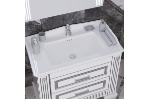 Тумба с раковиной Opadiris Оникс 100 серебро - 3