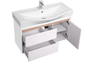 Тумба с раковиной Aquaton Нортон 100 белый глянец - 3