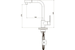 Смеситель для кухни GPD Pedra хром - 2