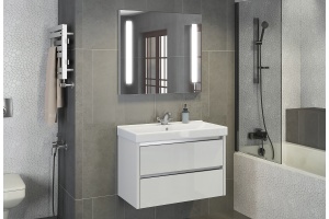 Тумба с раковиной Comforty Дублин 75 белый глянец - 2