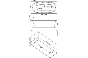 Акриловая ванна Bas Тесса 140x70 - 3