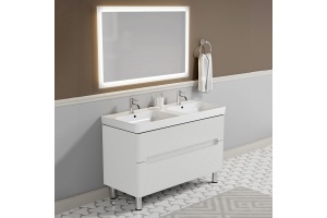 Тумба с раковиной SanVit Форма 120 двойная белый глянец - 2