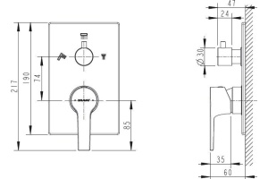 Смеситель Bravat Prolate P69218CP-3-ENG для ванны с душем - 2