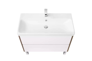 Тумба с раковиной Aquaton Сканди 90 белый - светлое дерево - 3