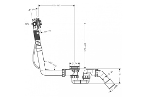 Скрытая часть излива hansgrohe Exafill S на ванну с набором для слива и перелива для стандартных ванн 58115180 - 2