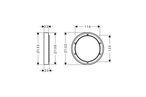 HG 13 597 000 Удлинитель внешней части, Ø150 мм, L=22 мм - 2