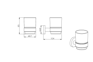 Стакан с держателем AQUATEK ВЕГА AQ4004MB, матовый черный - 2