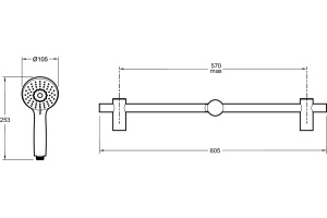 E29848-BL  Oscar душевой гарнитур, матовый черный - 2
