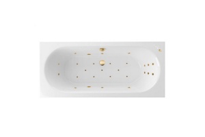 Ванна акриловая Excellent Oceana Slim Ultra 170х75 с гидромассажем белый - золото