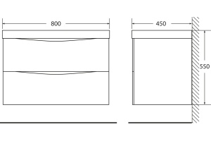 Тумба с раковиной BelBagno Marino 80 bianco lucido - 3