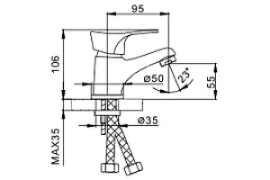 Смеситель для раковины Frap H14 F1014-B хром - 2
