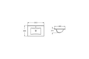 Встраиваемая раковина Vincea 80х46 серая матовая - 2