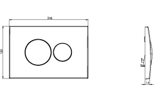 Кнопка смыва DIWO 7313 черная матовая - 2
