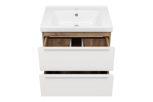 Тумба с раковиной Misty Карат 65 белая матовая - 2