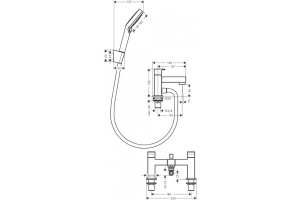 Смеситель на борт ванны Hansgrohe Vernis Shape чёрный матовый  - 2