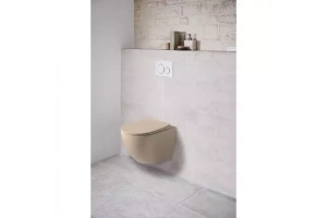 Подвесной унитаз Vincea Globo бежевый матовый с сиденьем микролифт - 3