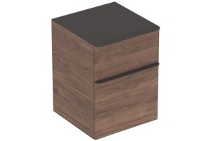 500.357.JR.1 Geberit Smyle Square Боковой шкафчик низкий с двумя выдвижными ящиками, цвет 