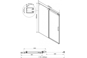 Душевая дверь Vincea Como 120 хром стекло тонированное - 2
