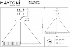 Подвесной светильник Maytoni Krone P097PL-L45G4K - 2