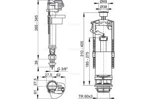 SA2000SK 3/8 Выпускной комплект со стоп кнопкой, впускной механизм А18 3/8 - 2