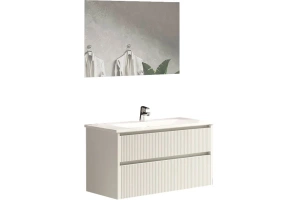 Тумба с раковиной Sanvit Рольф-2 90 белый глянец - 2