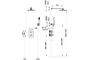 Душевой комплект встраиваемый Vincea хром - 3