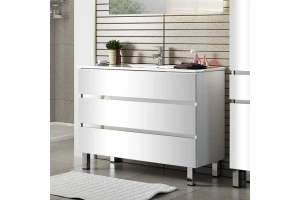 Тумба с раковиной Sanvit Кубэ-3 100 белый глянец