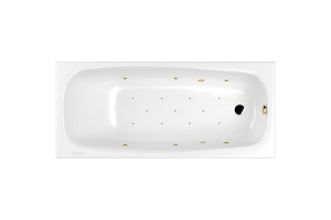Ванна акриловая WHITECROSS Layla Relax 180x80 с гидромассажем белый - золото