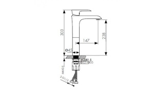 Смеситель для раковины-чаши  KAISER Nove (06111) - 2