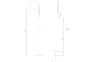Смеситель для ванны напольный Abber Wasser Kreis хром (AF8141) - 3