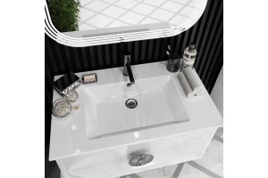 Тумба с раковиной Opadiris Ибица 90 подвесная, фурнитура хром - 3